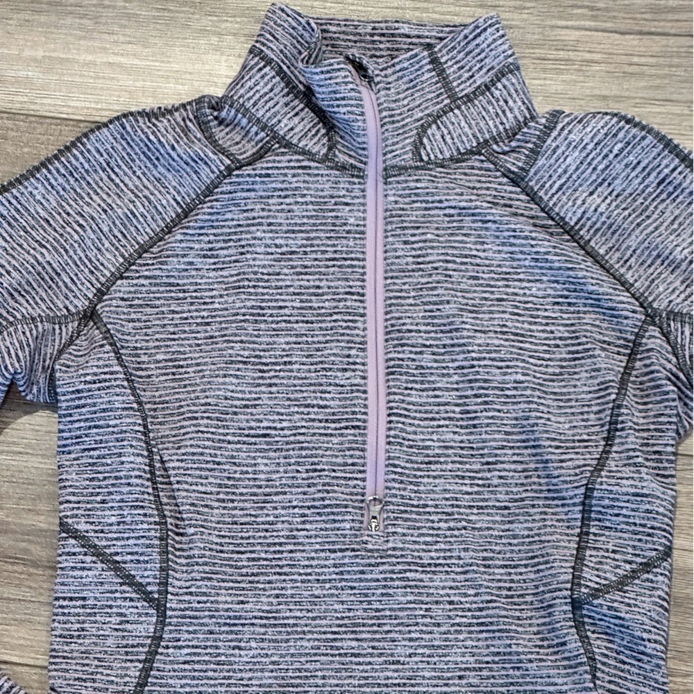 Lululemon Face Your Peace Pink and Gray Running Pullover Size 8 - Picture 7 of 11